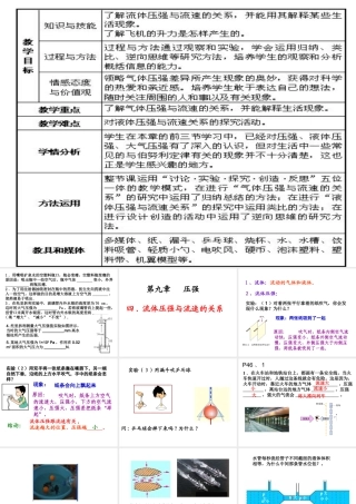 流体压强与流速的关系