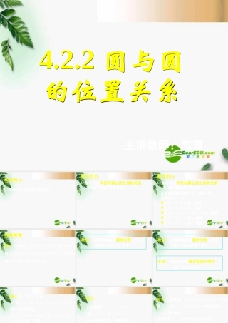 高中数学　422圆与圆的位置关系课件 新人教A版必修2 课件