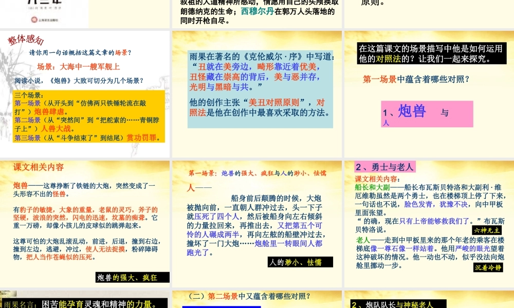 高二语文 第2单元(炮兽)课件2 新人教版选修(外国小说欣赏) 课件