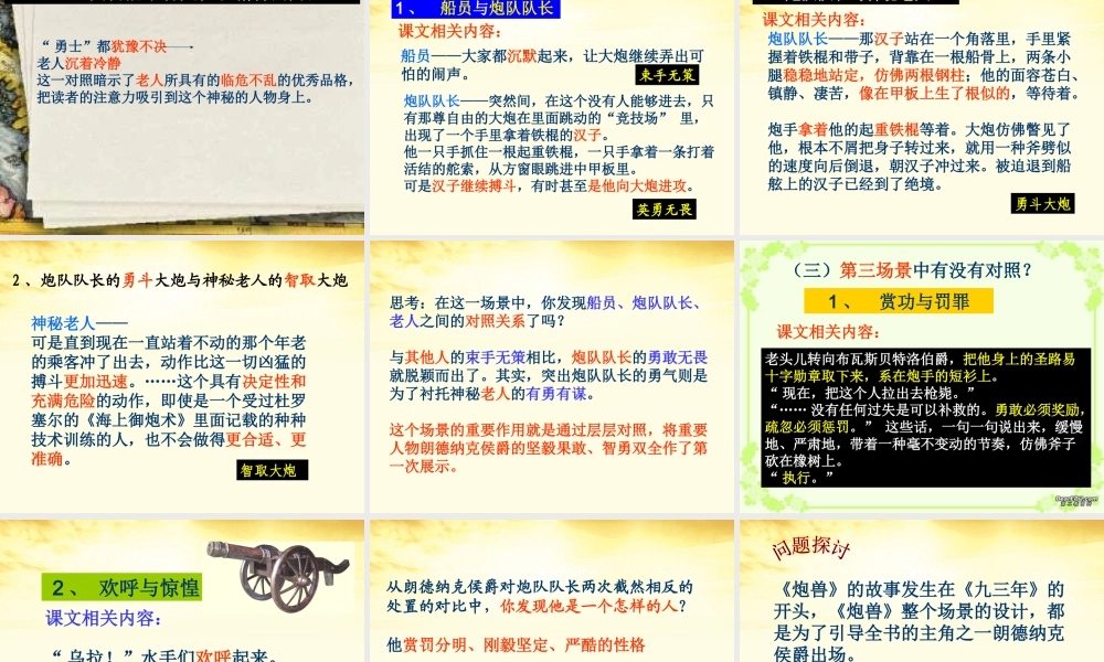 高二语文 第2单元(炮兽)课件2 新人教版选修(外国小说欣赏) 课件