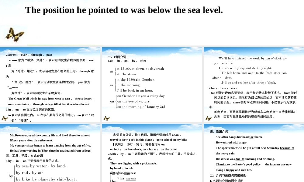 高中英语 语法过关介词辅导课件