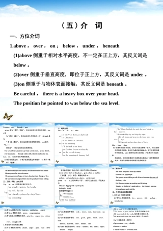 高中英语 语法过关介词辅导课件