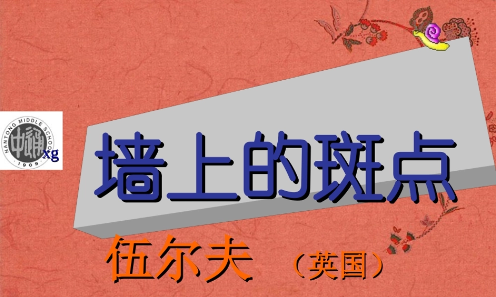 高中语文(墙上的斑点)课件 新人教版选修 课件