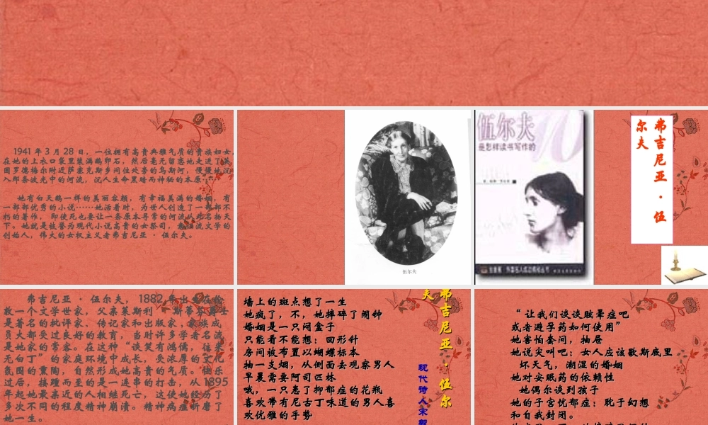 高中语文(墙上的斑点)课件 新人教版选修 课件