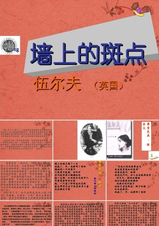 高中语文(墙上的斑点)课件 新人教版选修 课件