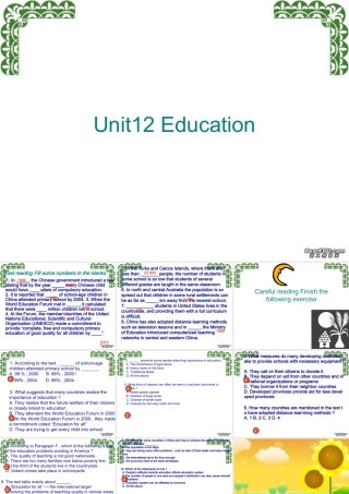 高三英语Unit12 Education 新课标 人教版 课件