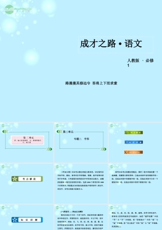 高中语文 专题二 字形课件 新人教版必修1 课件