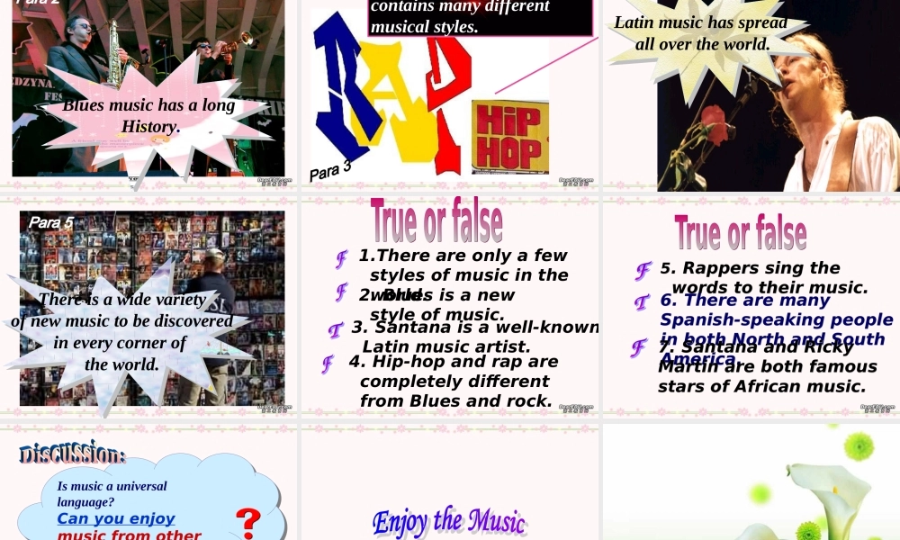 高一英语Unit11 Reading The sounds of the world课件 新课标 人教版 课件