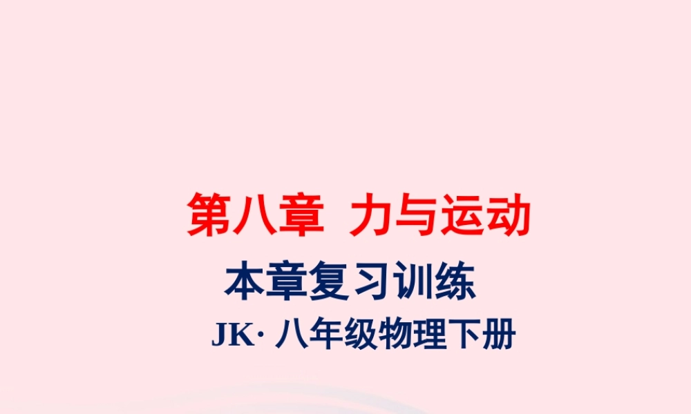 春八年级物理下册 第八章 力与运动复习训练课件 (新版)教科版 课件