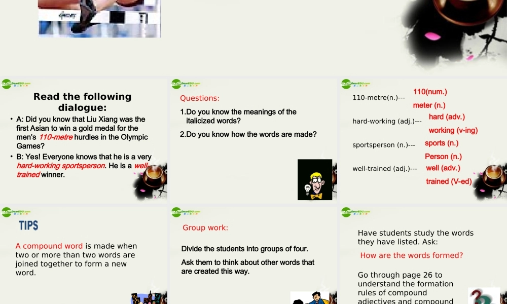 高中英语 Unit2(Sporting events)Word Power课件3 牛津译林版必修4 课件