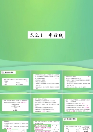 秋七年级数学上册 第5章 相交线与平行线 5.2 平行线 5.2.1 平行线练习课件 (新版)华东师大版 课件