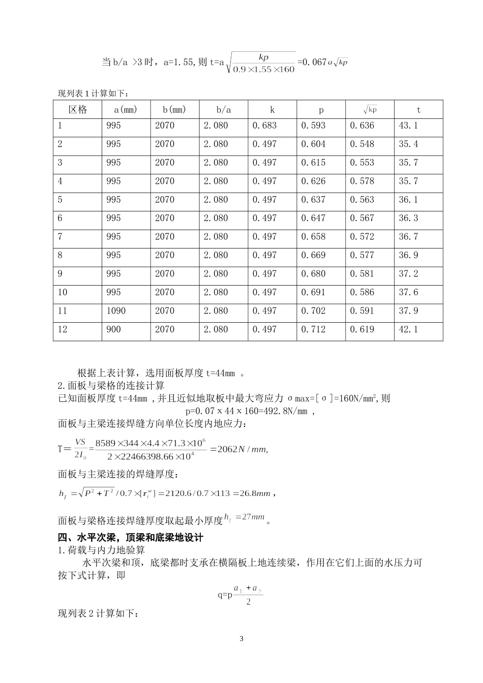 水工钢结构钢闸门课程设计_第3页