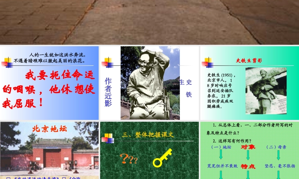 高中语文选修4我与地坛2 ppt 课件