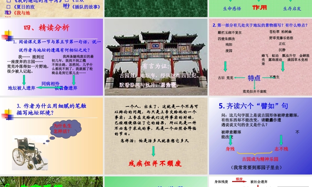 高中语文选修4我与地坛2 ppt 课件