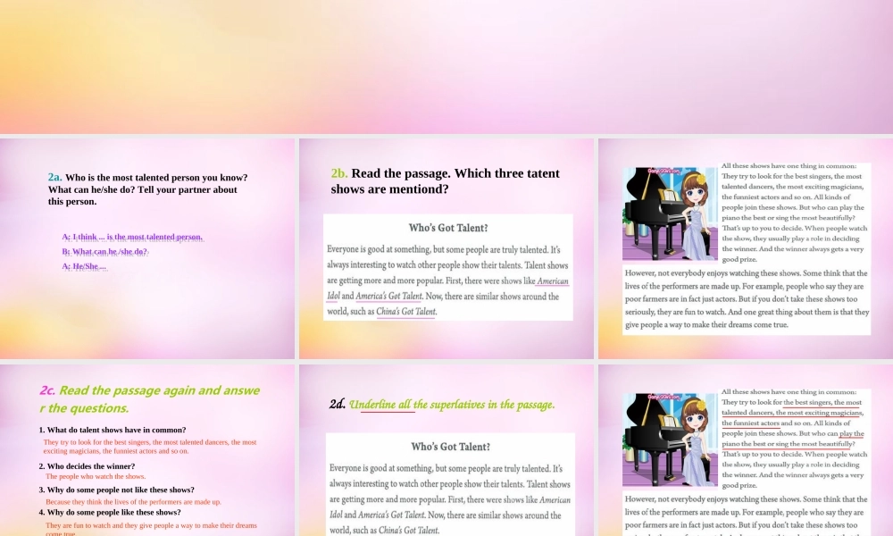 秋八年级英语上册 Unit 4 What s the best movie theater Section B(2a 2e)课件 (新版)人教新目标版 课件