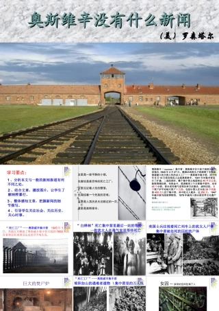 高中语文优秀课件：奥斯维辛没有什么新闻 课件