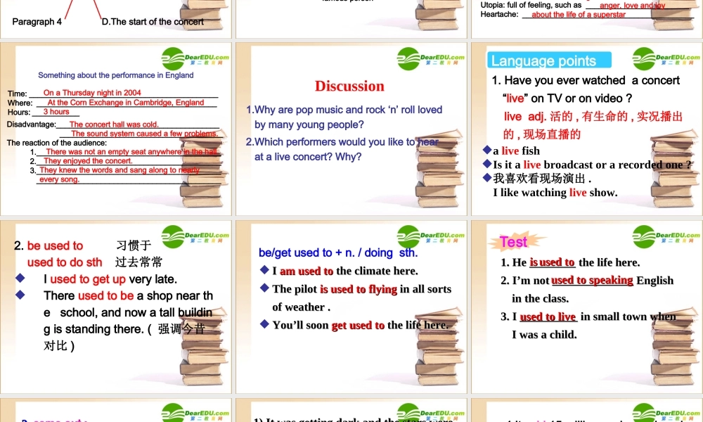 高中英语 Performance-Reading and Languagepoints课件 北师大版必修2 课件
