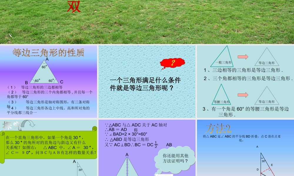 含30度角的直角三角形性质
