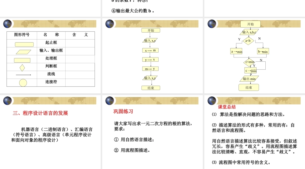 程序设计初步 人教版必修三第一章算法初步课件大全