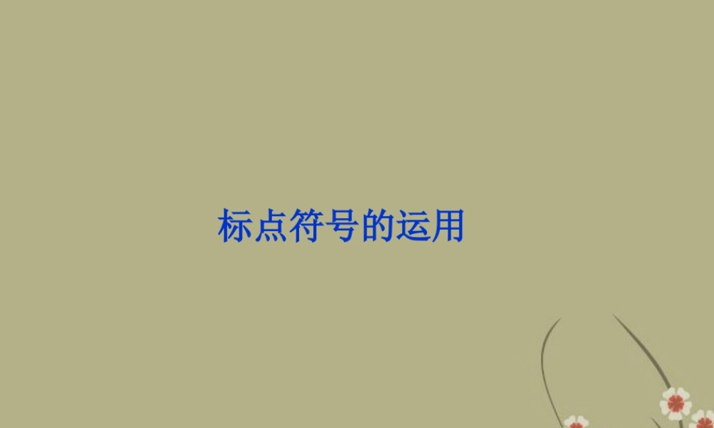 高中语文 专题七 标点符号的运用课件 苏教版选修(语言规范与创新) 课件