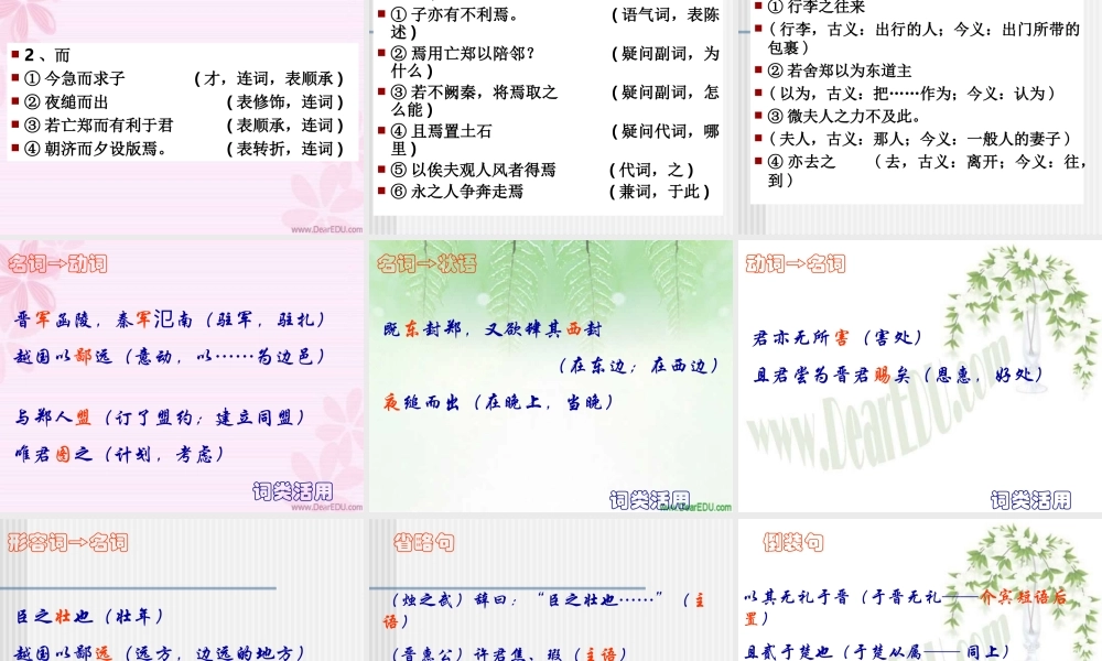 苏教版高一语文烛之武退秦师 课件