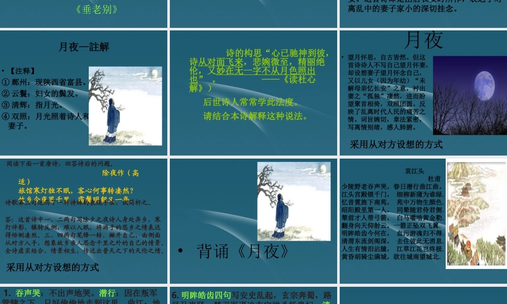 高中语文 第3课 杜甫诗五首课件 粤教版选修(唐诗宋词元散曲选读) 课件
