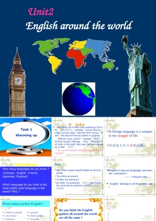 高中英语：U2 English around the world-warming up课件(新人教版必修1) 课件