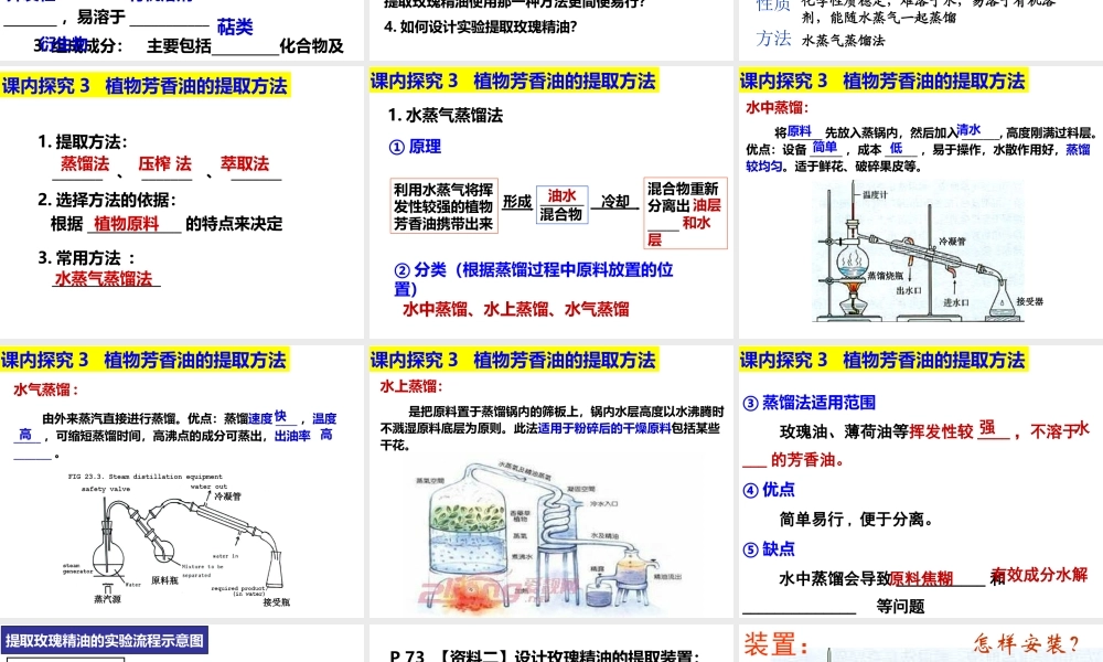 边做边学水蒸气蒸馏法提取橘皮中的芳香油