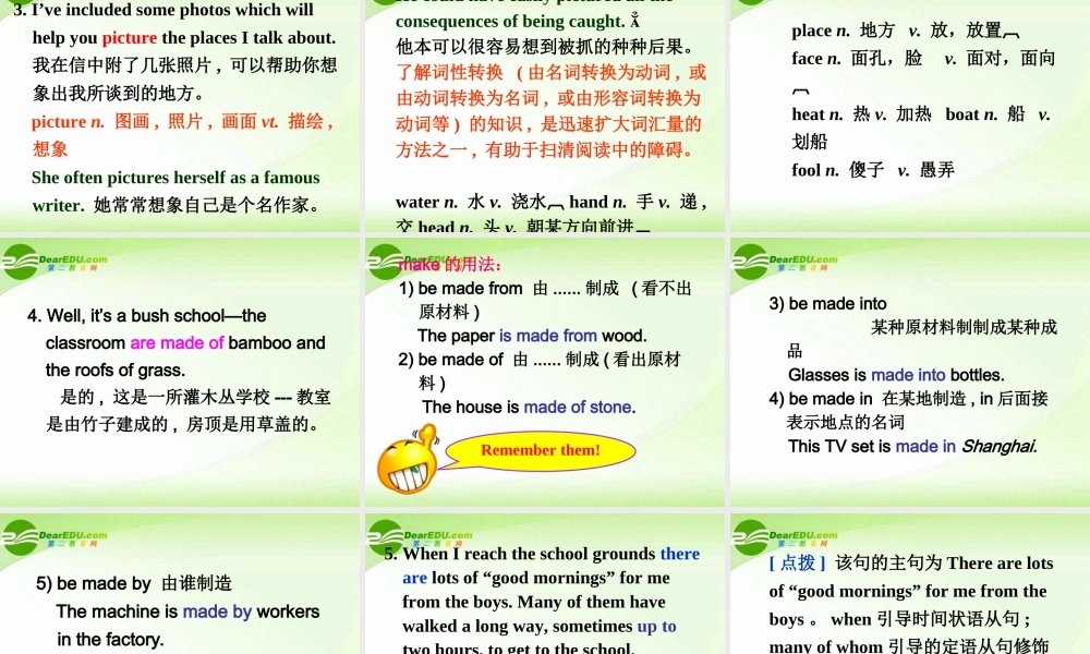 高中英语 Unit 4 Sharing-Language points课件 新人教版选修7 课件