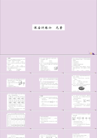 湖北省中考化学一轮复习 课后训练六 元素习题课件