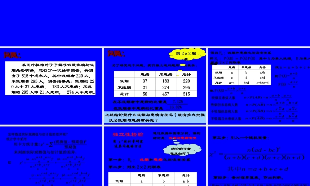 高二数学 3.1(独立性检验)课件苏教版 课件