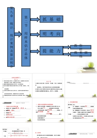 高考数学 第九章第二节用样本估计总体课件 新人教A版 课件