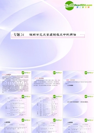 高考语文全程一轮总复习 专题24 理解常见文言虚词在文中的用法课件