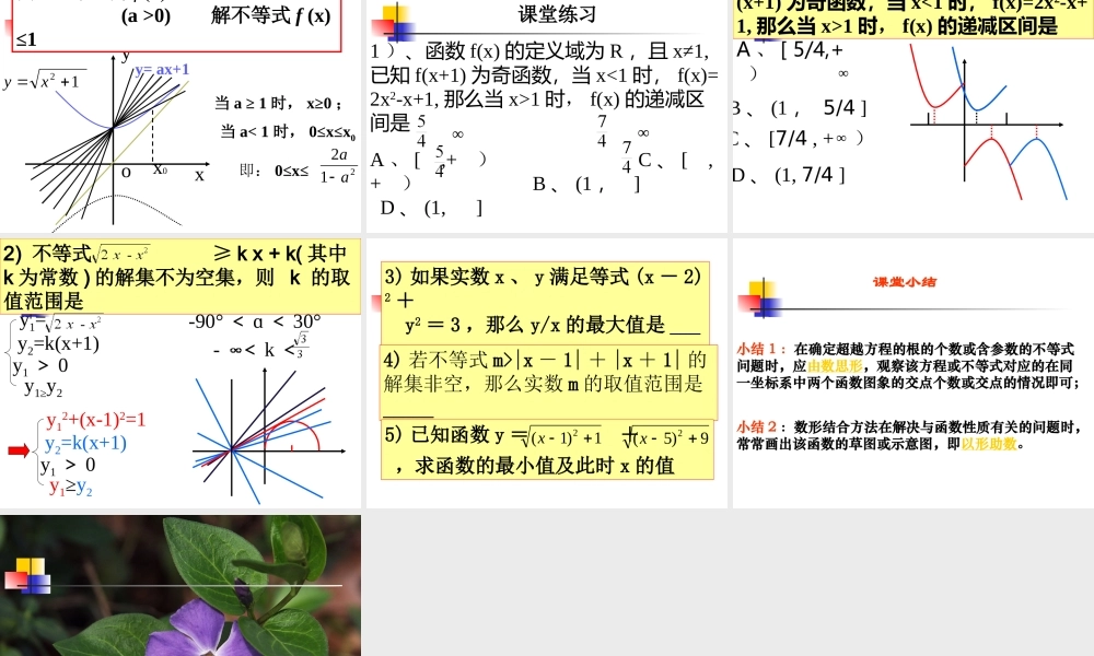 高三数学思想方法专题复习(数形结合)课件