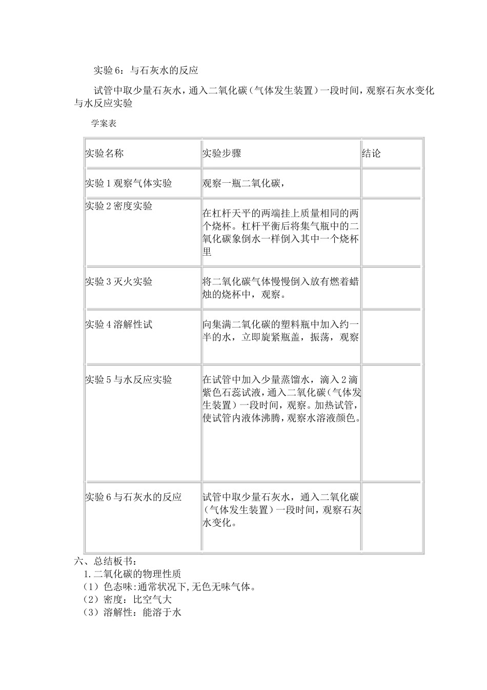 (教学设计)二氧化碳的性质教案_第2页