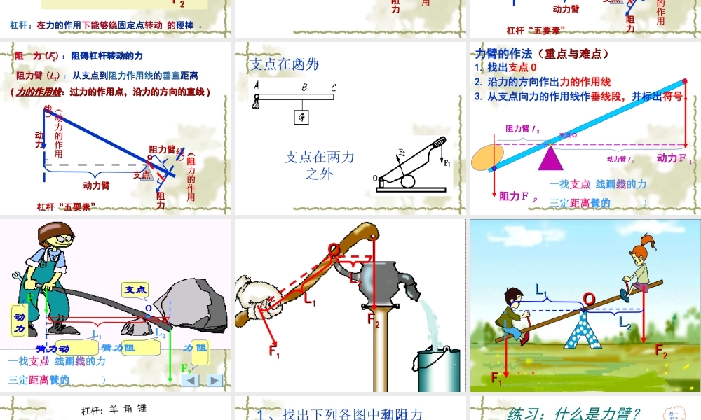 初二教科版物理《-杠杆》课件两课时