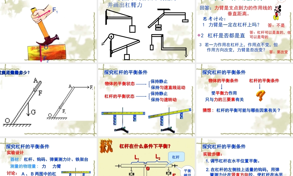 初二教科版物理《-杠杆》课件两课时