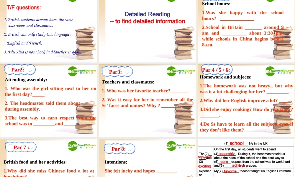 高中英语M1U1 School life reading课件牛津版必修1 课件