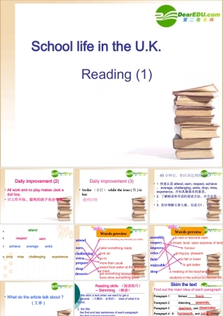 高中英语M1U1 School life reading课件牛津版必修1 课件