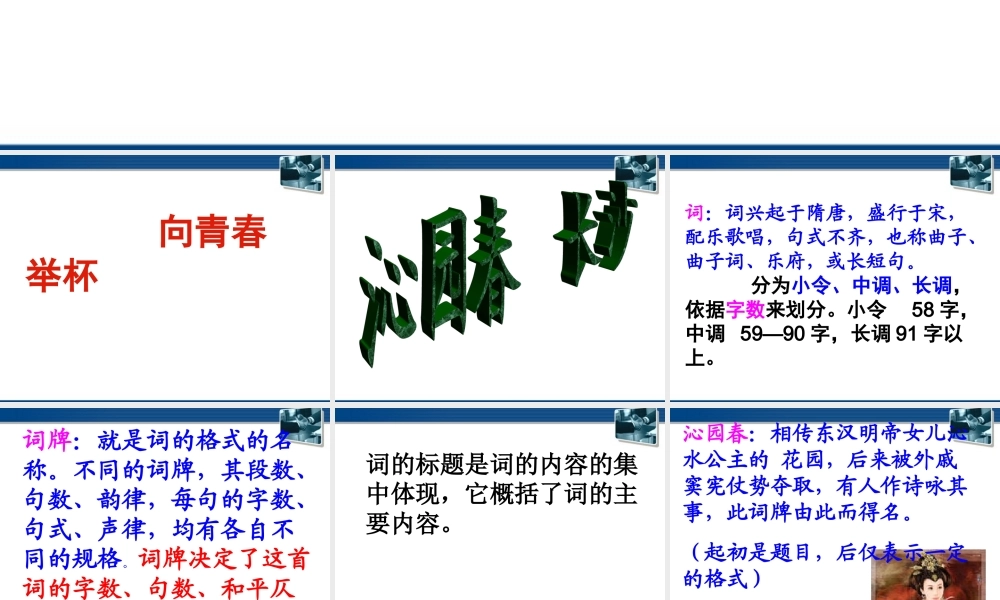 高中语文(沁园春·长沙) 课件8 北京版选修2 课件