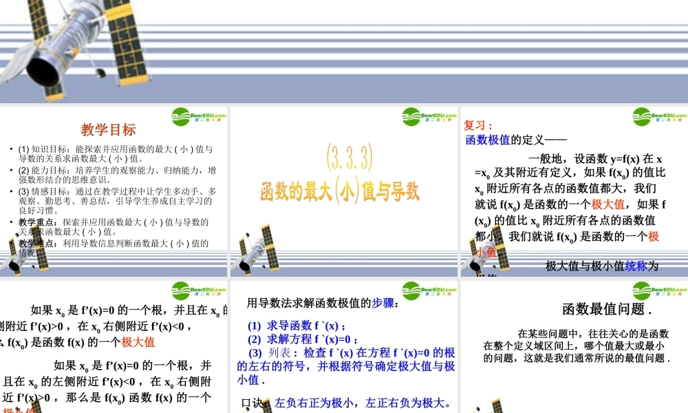高中数学 333(导数在研究函数中的应用-最大小值)课件 新人教A版选修1-1 课件