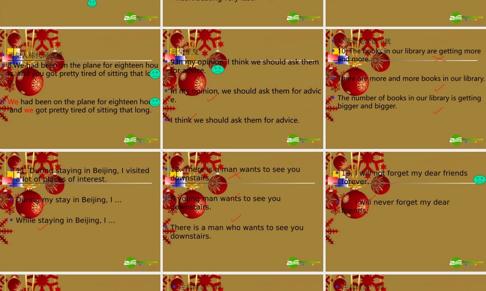 高中英语写作常见错误句子类型 课件