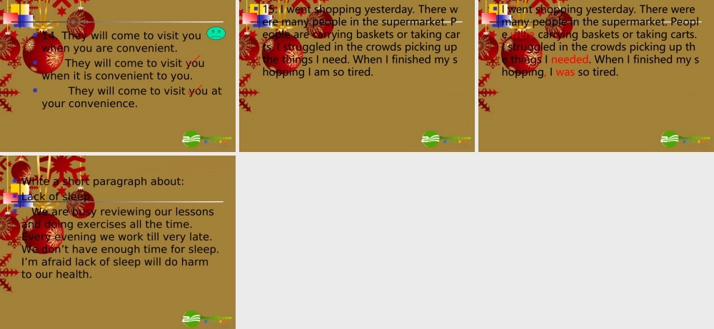 高中英语写作常见错误句子类型 课件