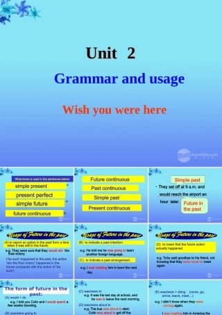 高中英语 Unit2 Wish you Were here Grammar and usage 2精品课件 牛津译林版必修2 课件