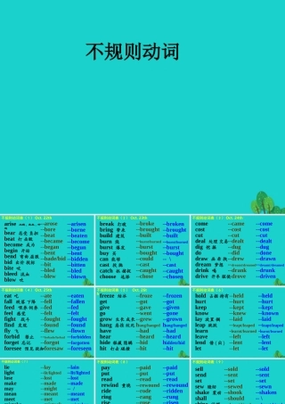 高三英语一轮复习 不规则动词表课件