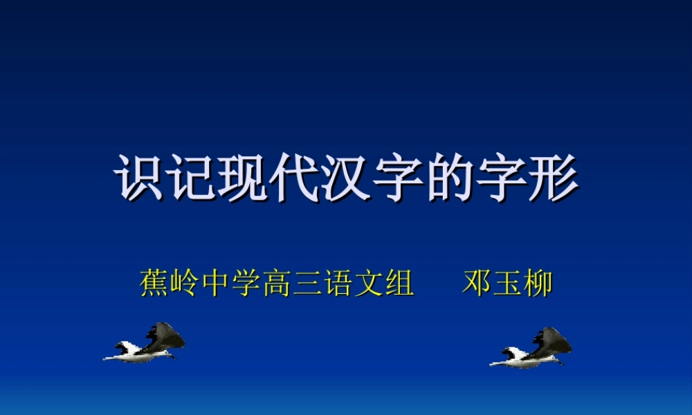 高考语文识记现代汉字的字形课件