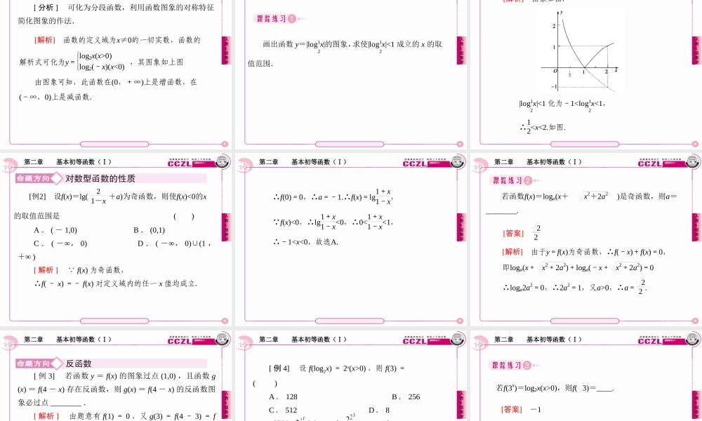 高中数学 第二章  基本初等函数(Ⅰ)  对数函数及其性质  指数函数与对数函数的关系课件 新人教版必修1 课件