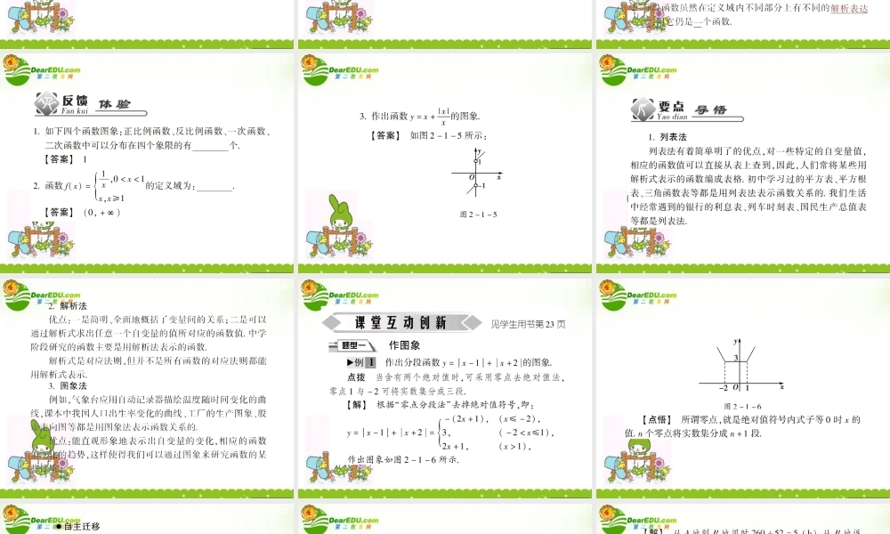 高中数学 第二章第一节 表示方法课件 苏教版必修1 课件