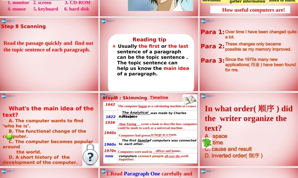 高中英语 Unit3 reading课件 新人教版必修1 课件