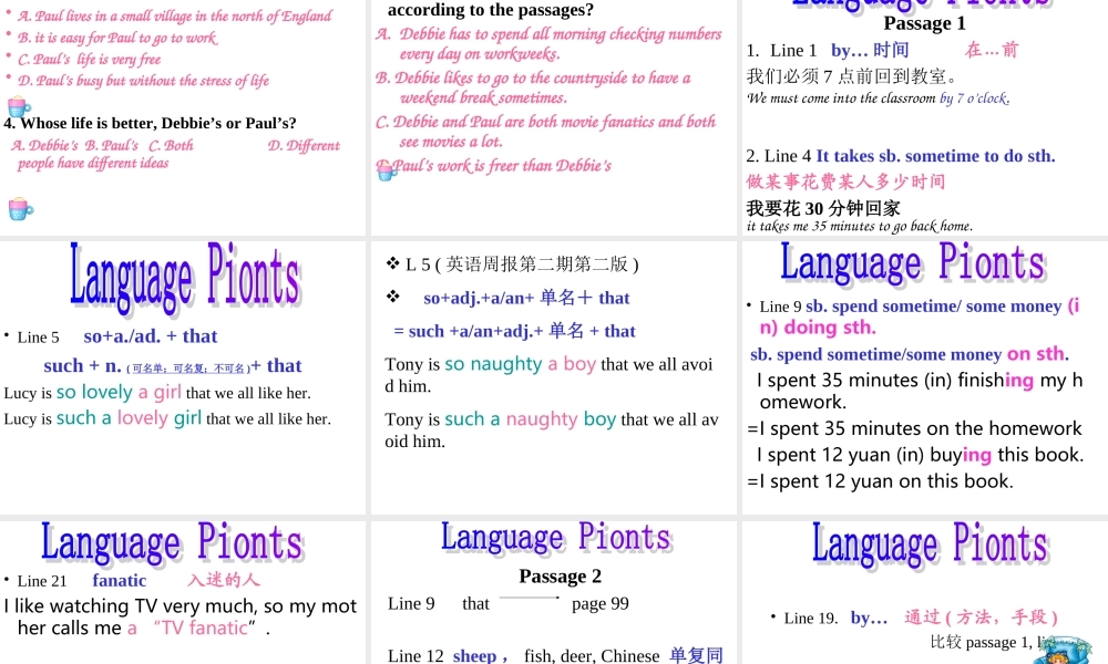 高中英语Unit 1 lesson 4 City and Country课件12 北师大版 必修1 课件
